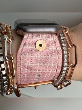 Pink Tweed Spark*l band for Apple Watch, size 1